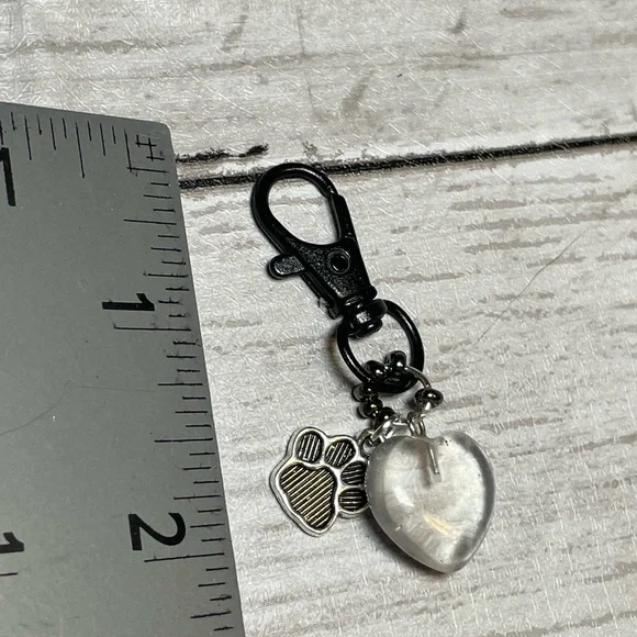 CCO REDUCED Clear Quartz Crystal Pet Charm Or Keychain Or Purse Toggle - Picture 9 of 10